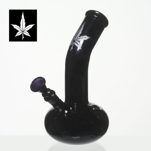 Skleněný bong Black Art list 22cm, průměr náustku 40mm, černý