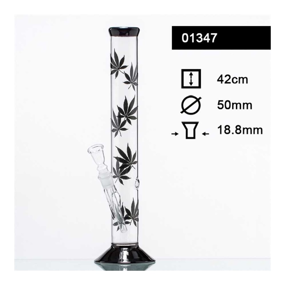 Skleněný bong Black Leaf, 42cm, 18,8mm