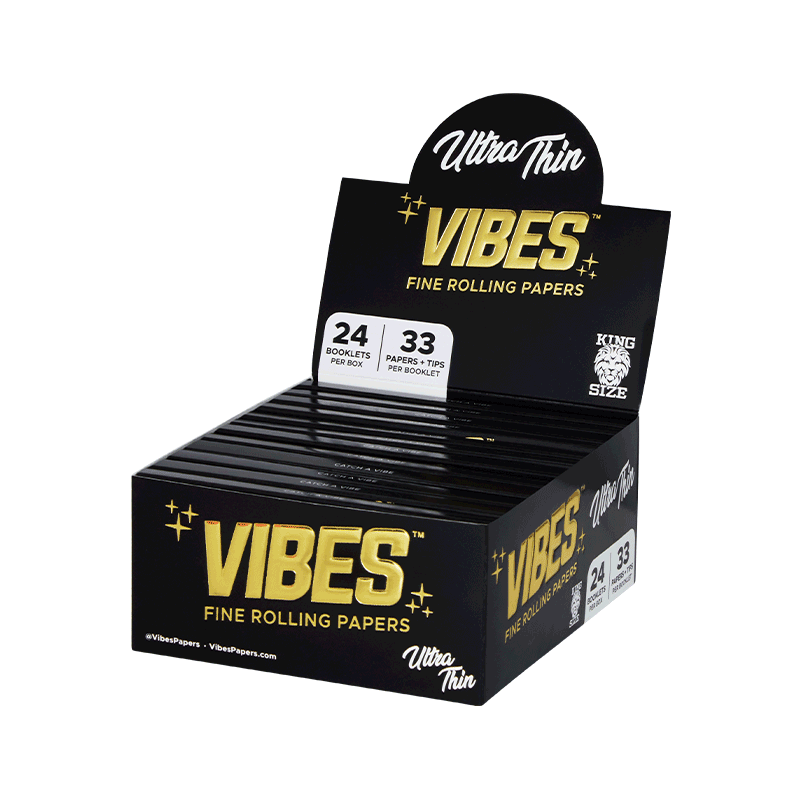 Set Vibes King Size Slim - 33 papírků s filtry, ultra tenké | box 24ks