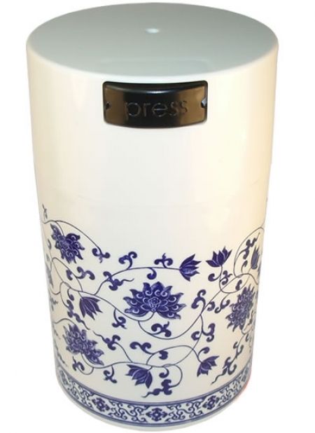 TightVac 570ml, podtlaková dóza - květinový motiv, bílé víko