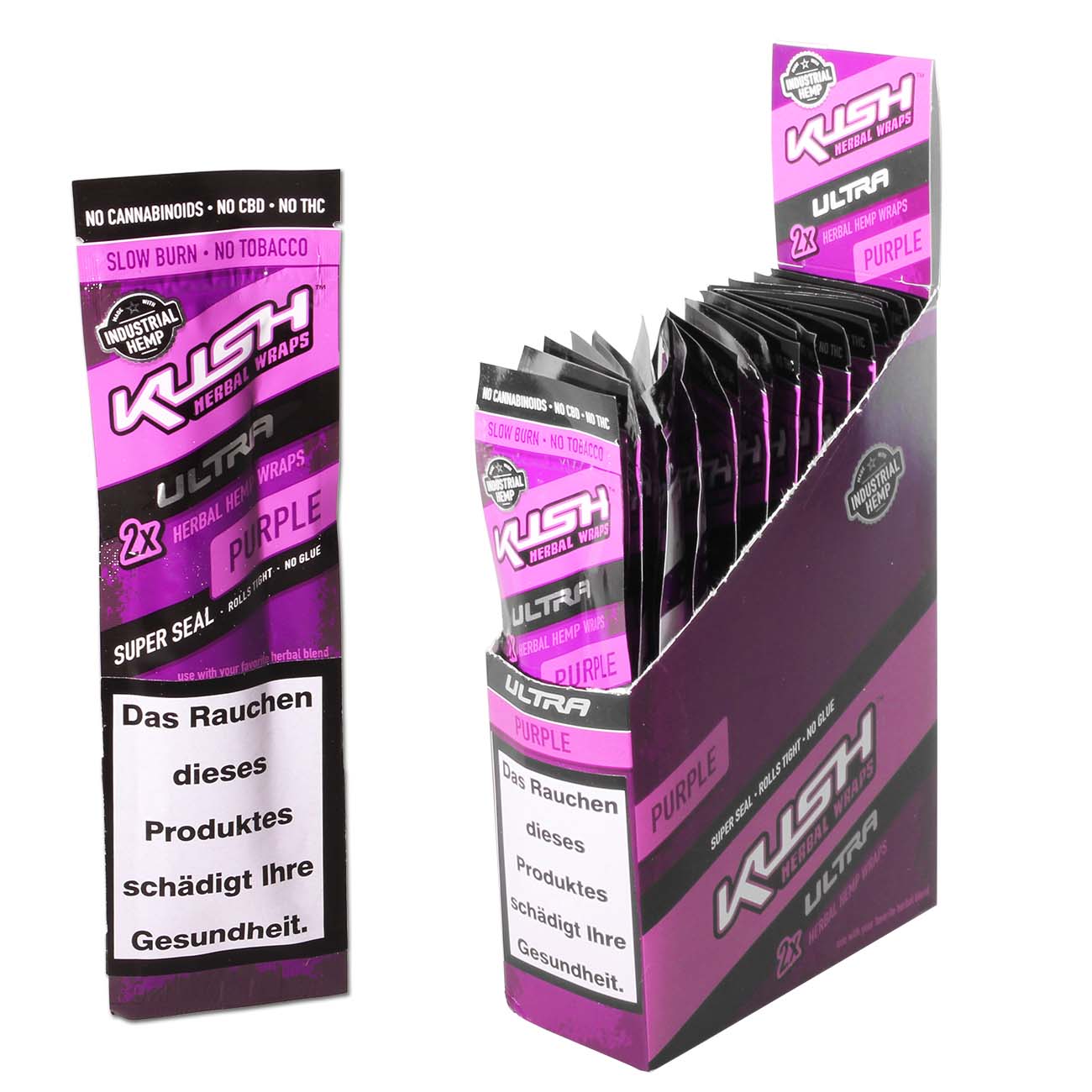 Kush Herbal Hemp Blunt Wraps Ultra Purple, 2ks v balení | box 25ks